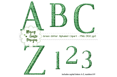 Green Glitter Monograms