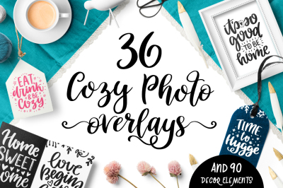 36 Cozy Photo Overlays with Clipart!