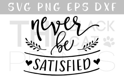Never be satisfied SVG DXF PNG EPS