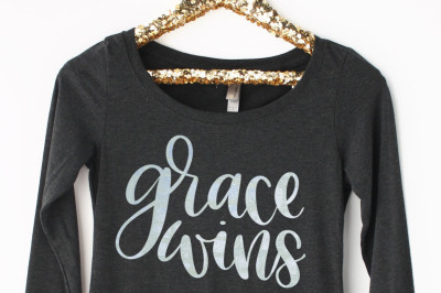 Grace Wins - Hand Lettered SVG