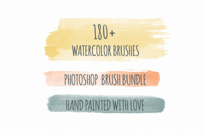 180+ Handmade Watercolor PS Brushes
