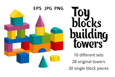 Toy blocks building towers