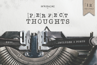 Perfect Thoughts Font (Typewriter Fonts, Stamp Fonts, Unique Fonts)