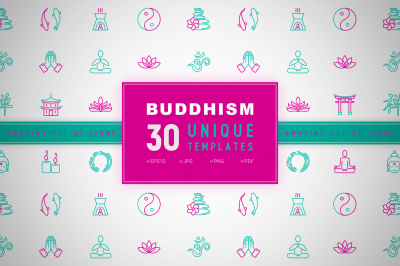Buddhism Icons Set | Concept