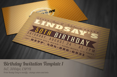 Retro Birthday Invitation 1