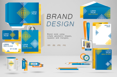 Stationary with brand design set