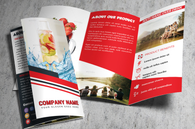 Healthy Drinks Trifold Template