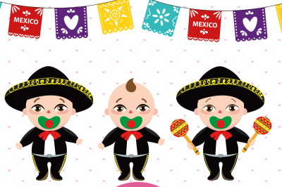 Baby Boy Mariachi Hat, México clipart set, mariachi family , Babies Mexican Folklore, mariachi Clipart, Party clipart , Mexican png