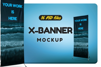 X-Banner Mockup PSD Mockup Template - Free PSD Mockups Smart Object and Templates, easy design