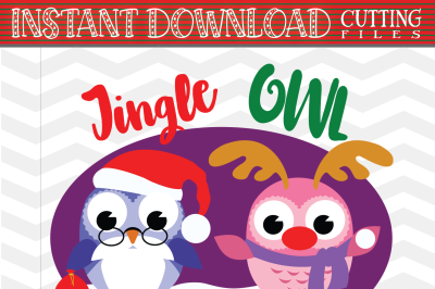Christmas Owls Svg - Jingle Owl the Way - Christmas SVG - Owl SVG - Xmas owl svg - Cute svg - Christmas - Svg - Dxf- Eps - Png -Jpg - Pdf