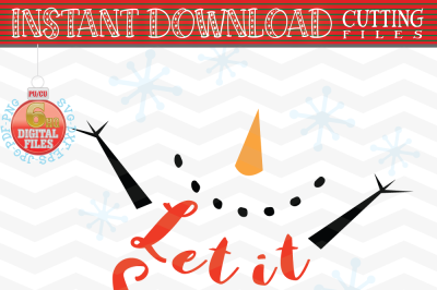 Let it snow SVG - Snowman Svg - Christmas SVG - Xmas svg - Cutting File - Cute svg - Christmas DIY- Svg - Dxf- Eps - Png -Jpg - Pdf