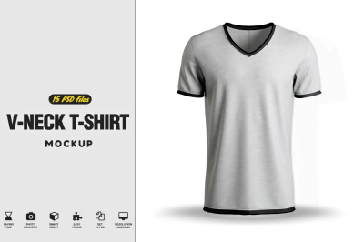 V-Neck T-shirt Mockup