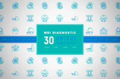 MRI Diagnostic Icons Set | Concept
