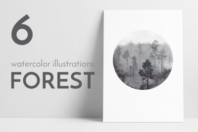 Watercolor forest