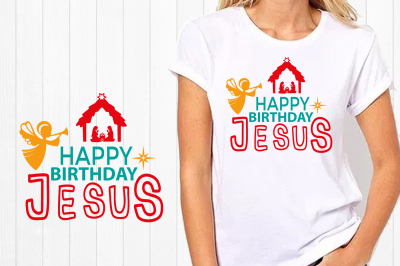 Happy Birthday Jesus SVG, Nativity svg, cut file por silhouette studio, christmas svg, jesus cut file, dxf eps, baby christ svg, angel