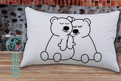 Couple bears SVG, Valentines day svg, Valentines tshirt design, Couple love, Valentine iron on, Pillow design svg, Mama bear, Daddy bear, svg