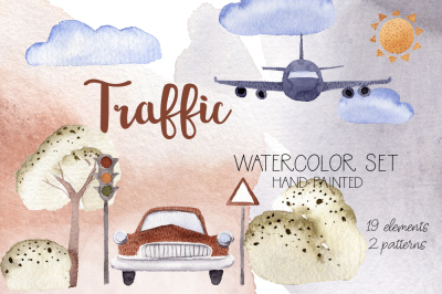 Traffic Hand Painted Watercolor Set