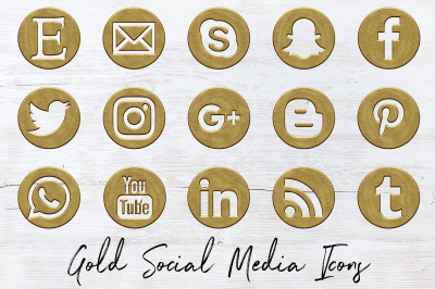 Antique Gold Social Icons Set