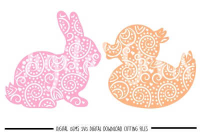 Rabbit and Duck SVG / DXF / EPS / PNG files