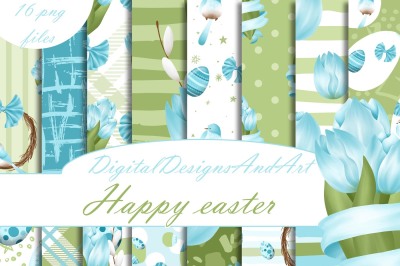 Easter digital paper in blue