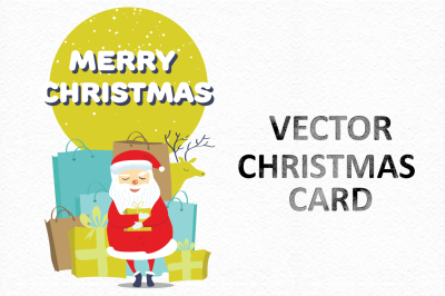 Vector Christmas card with Santa