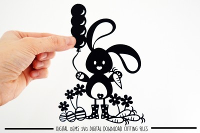 Easter bunny paper cut SVG / DXF / EPS Files