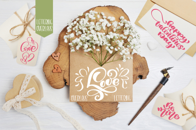 Valentine&#039;s Day lettering photo overlays