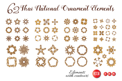 62 Thai Ornament Elements