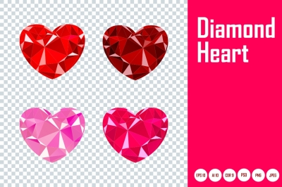 Gemstone ruby hearts