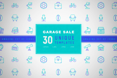 Garage Sale Icons Set | Concept