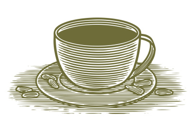 Woodcut Coffee Cup