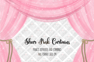 Sheer Pink Curtain Overlays