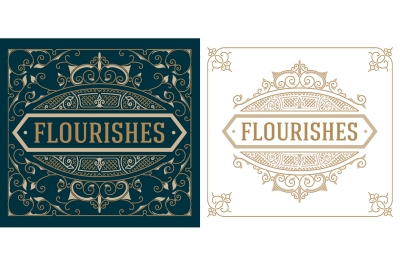 Vintage logo templates with Flourishes Elegant Design
