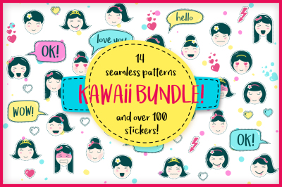 Kawaii kit: patterns and stickers