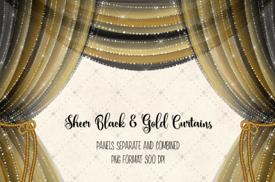 Sheer Black and Gold Curtains