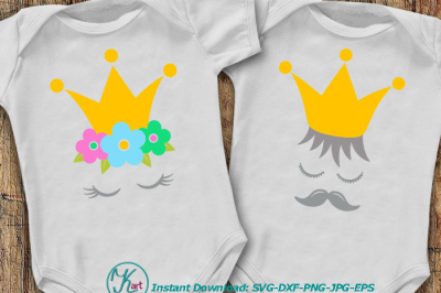 princess crown svg, prince crown svg, mustache svg, lashes svg, flowers crown svg, crown iron on, princess iron on, girl cutting design, dxf