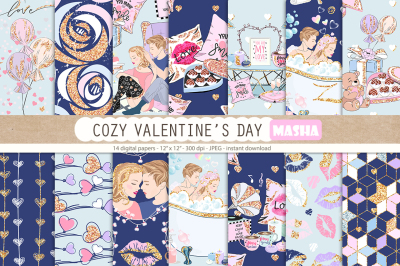 COZY VALENTINE'S DAY Digital Papers