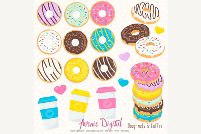 Donut and Coffee Clipart