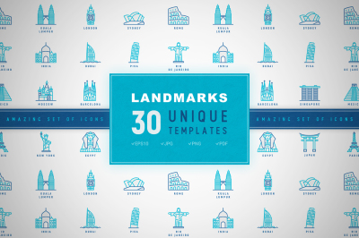 Landmarks Icons Set | Concept