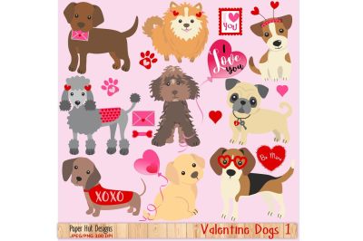 Valentine Dogs Clipart