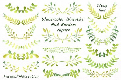Watercolor Wreaths ClipArt