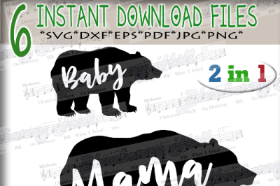 Mama bear and Baby bear SVG - Mama bear svg - Baby bear svg 