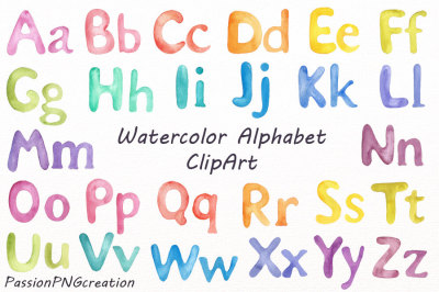 Watercolor Alphabet ClipArt