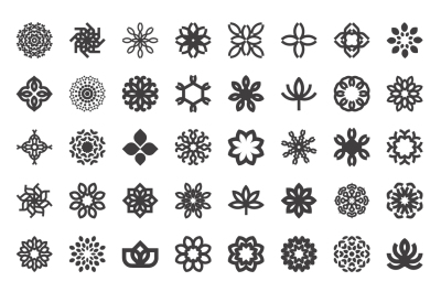 Abstract flower icon set