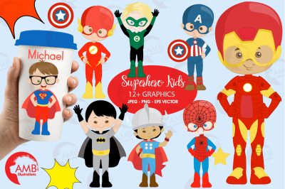 Superhero cliparts, graphics, illustrations AMB-2325