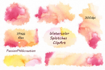Watercolor Splotches Clipart