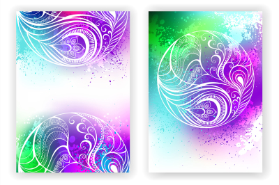 Watercolor Design with Abstract Feather