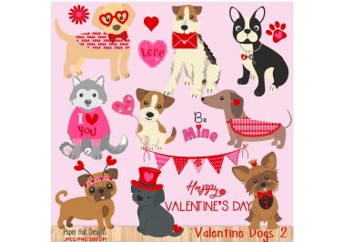 Valentine Dogs 2 Clipart