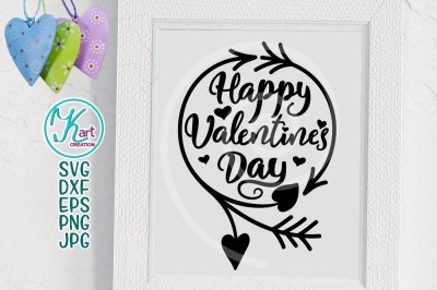 Happy Valentines day svg, Valentines day svg, Hand Lettered SVG, Silho