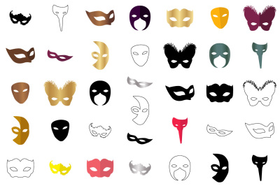 Carnival mask set in vector